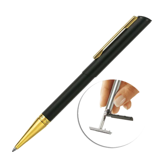 długopis z pieczątką heri diagonal 3020 CZARNO-ZŁOTY MAT